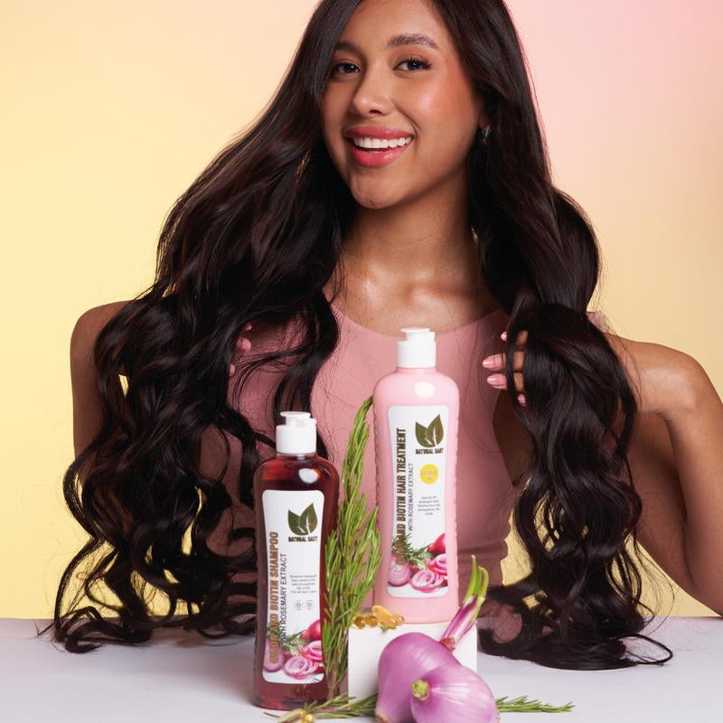 Natural Sant Onion, Rosemary and Biotin Shampoo & Treatment (16 Fl Oz/500 Ml) Conditioning Restorative