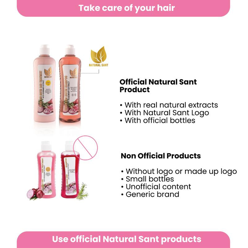 Natural Sant Onion, Rosemary and Biotin Shampoo & Treatment (16 Fl Oz/500 Ml) Conditioning Restorative